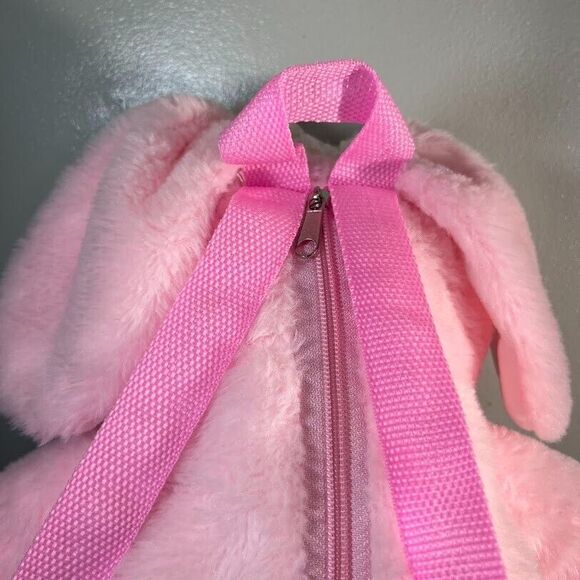 Bunny Rabbit Backpack Bag 13" Pink Plush Sequins Carried Away Easter Gift - Picture 4 of 11